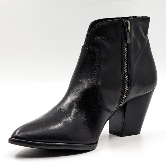 Frye Women Jennifer Bootie Black Leather Western Cowboy Ankle Boots size 8.5 - Picture 4 of 12